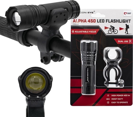 Picture of Falcon Eye Latarka rczna Falcon Eye Alpha, 450 lm, uchwyt na kierownic, bateryjna, focus