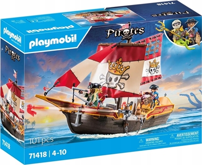 Attēls no Figurka Playmobil Zestaw z figurkami Pirates 71418 Statek piracki