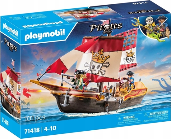 Изображение Figurka Playmobil Zestaw z figurkami Pirates 71418 Statek piracki