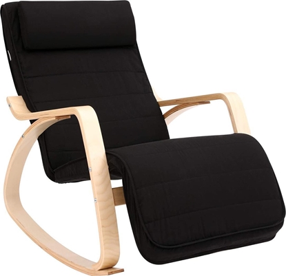 Изображение Songmics Fotel bujany z 5-stopniowo regulowanym podnókiem, le