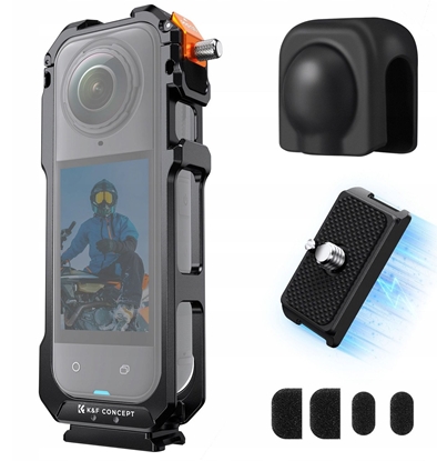 Изображение Frame Mount Klatka Ochronna Ramka 2x Iso 1/4 Gopro Dekielek Do Insta360 X5 / Kf31.182