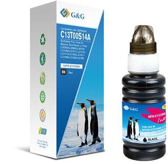 Picture of G&G kompatybilny ink / tusz z C13T00S14A, NPR-E103BK-70ml-B, black
