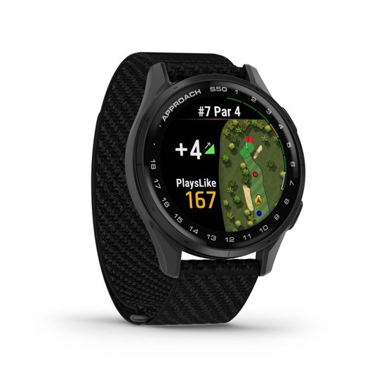 Picture of Garmin Approach S50 Slate Aluminium Bezel with Black ComfortFit Nylon Band