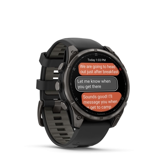 Picture of Garmin fenix 8 Pro – 47 mm, AMOLED, Sapphire, Carbon grey DLC titanium with Black/pebble band