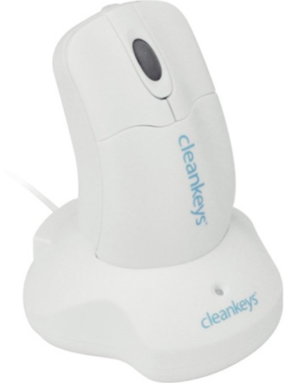Изображение GETT Cleankeys CKM2W Plastik Scroll Maus kabellos Funk 2,4 MHz IP68 wasserdicht desinfizierbar optisch USB Farbe: weiss