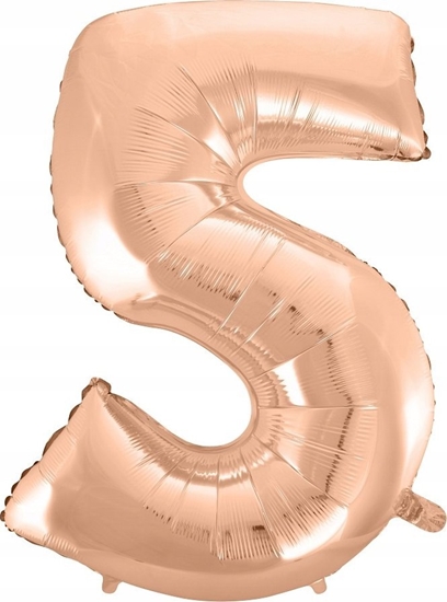 Изображение GoDan Balon foliowy "5" róowo-zoty 92cm