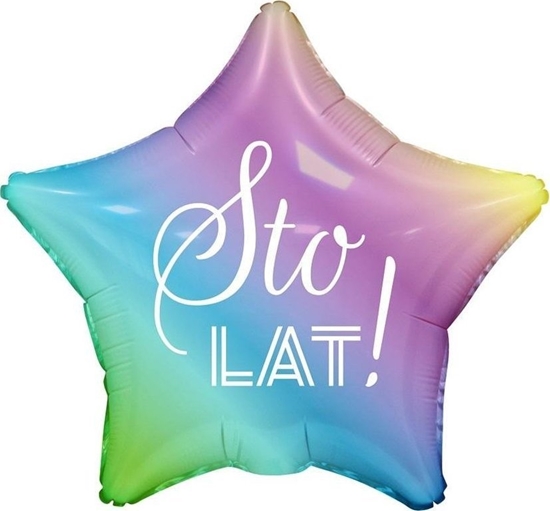Изображение GoDan Balon foliowy Sto Lat, gwiazda gradient 48cm