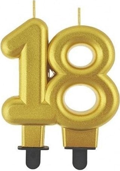 Picture of GoDan wieczka cyferka 18 Beauty&Charm metalik zota 8cm