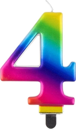 Picture of GoDan wieczka urodzinowa "4" multikolor 8cm