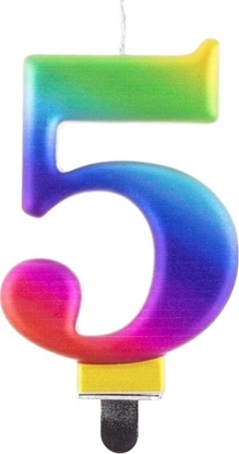 Picture of GoDan wieczka urodzinowa "5" multikolor 8cm