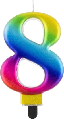 Picture of GoDan wieczka urodzinowa "8" multikolor 8cm
