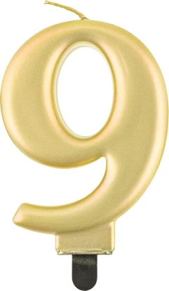 Attēls no GoDan wieczka urodzinowa "9" zota 8cm