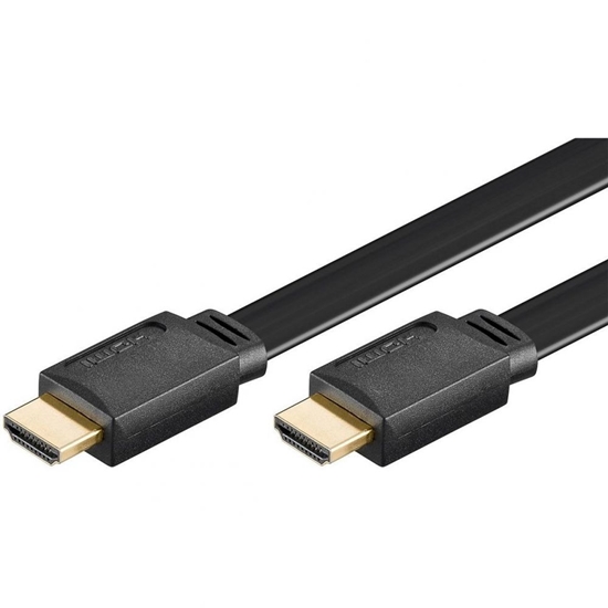 Изображение Goobay - High Speed HDMI flat-cable with Ethernet 1 m Black