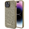 Picture of Guess Apple iPhone 15 HC PU DISCO SCRIPT METAL Gold