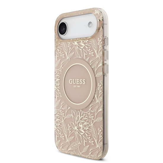 Picture of Guess IML Flowers Allover Strap MagSafe Case for iPhone Air / Pink