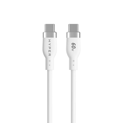 Изображение Hyper HyperJuice USB-C Silicone Charging Cable, 1.5 m, White | HJ4011WHGL