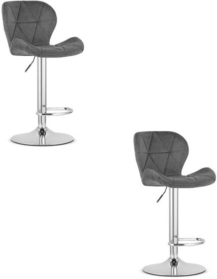 Picture of Hoker WEST - aksamit szary / baza chrom x 2