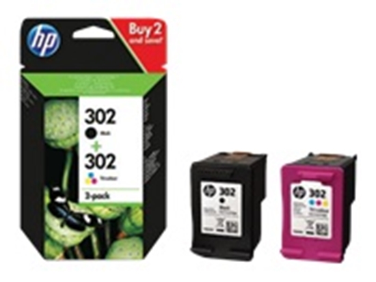 Изображение HP 302 2-pack Black/Tri-color Original Ink Cartridges