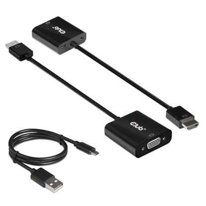Attēls no I/O ADAPTER HDMI TO VGA/AUDIO M/F CAC-1302 CLUB3D