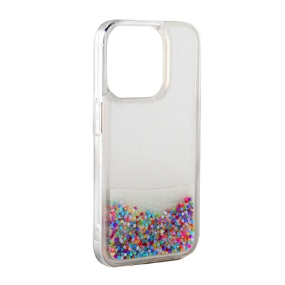 Picture of iLike Apple iPhone 15 Plus Silicone Case Water Glitter Rainbow