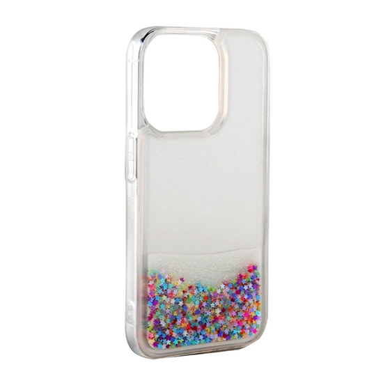 Picture of iLike Apple iPhone 15 Plus Silicone Case Water Glitter Rainbow