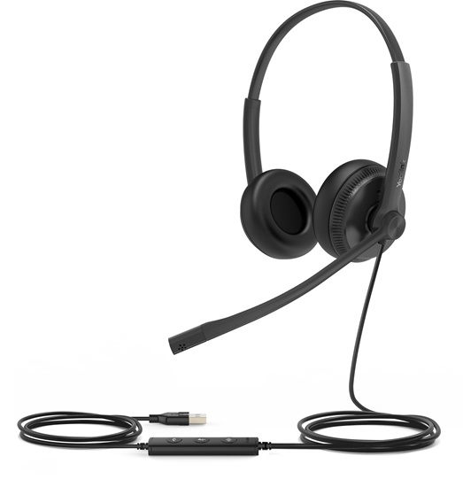 Picture of Yealink UH34 Dual UC Zestaw suchawkowy Przewodowa Opaska na gow Biuro/centrum telefoniczne USB Typu-A Czarny