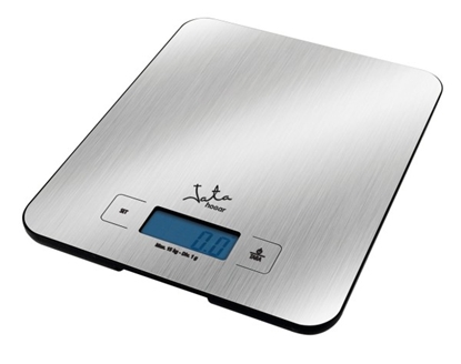 Attēls no JATA ELECTRONIC KITCHEN SCALE 15KG MAX LCD TIMER AND CLOCK STAINLESS STEEL 719