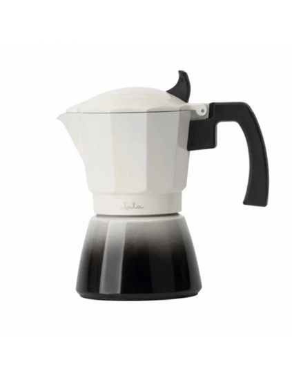 Picture of JATA ITALIAN COFFEE MAKER BISTREA INDUCTION ALUMINIUM BODY 3CUPS WHITE-BLACK HCAF2403
