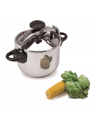 Attēls no JATA PRESSURE COOKER CLASSIC STAINLESS STEEL 22CM DIAM. 6L INDUCTION READY OPC6