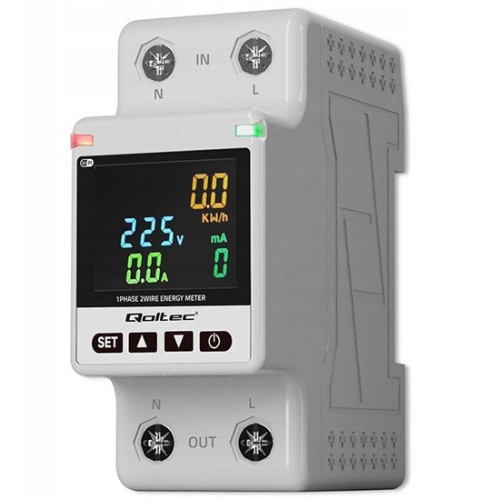 Picture of Jednofazowy elektroniczny licznik | miernik zużycia energii | DIN35 | zdalne sterowanie | historia pomiaru | WiFi | TUYA | Smart life 