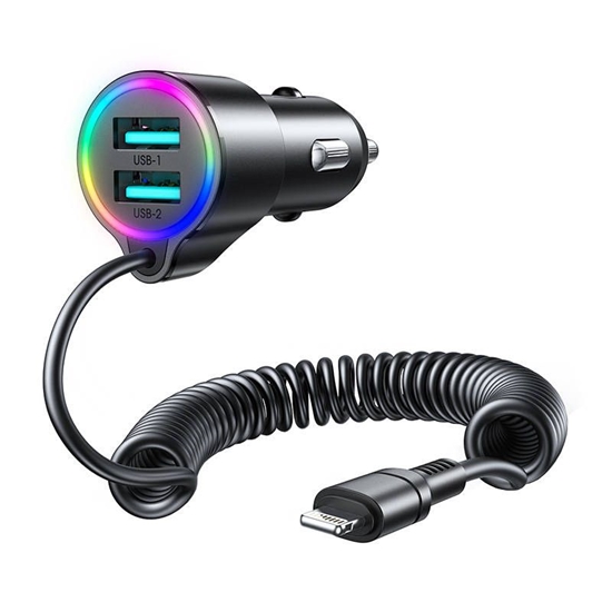 Picture of Car charger Joyroom JR-CL25, 2x USB + Lightning ca