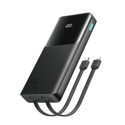 Attēls no Joyroom Joyroom JR-PBF19 22.5W 10000mAh Powerbank with Two Built-in Cables - Black