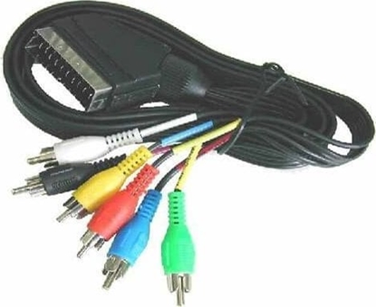 Изображение Kabel Blow Scart - RCA (Cinch) x6 1.5m czarny (1674#)