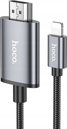 Изображение Kabel Hoco HOCO kabel Lightning do HDMI 1080p UA27 2 m stalowy szary