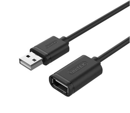 Attēls no Kabel przedłużacz USB 2.0 AM-AF, 1m, Y-C428GBK 