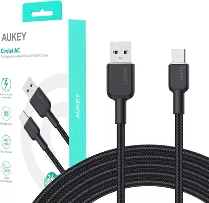 Picture of Kabel USB Aukey USB-A - USB-C 1 m Czarny (CB-NAC1 BK)