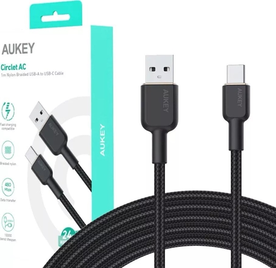 Picture of Kabel USB Aukey USB-A - USB-C 1 m Czarny (CB-NAC1 BK)