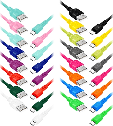 Изображение Kabel USB Orno USB-A - microUSB 0.9 m Wielokolorowy (CABEXCWHIMUSB0.9MIX2)