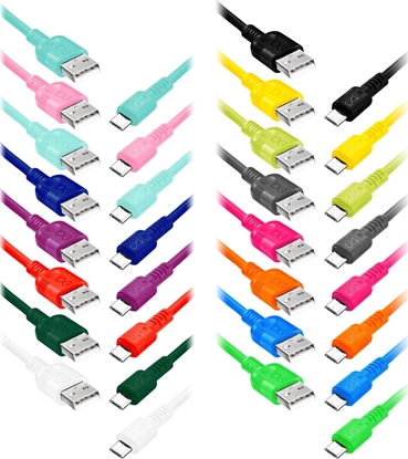 Изображение Kabel USB Orno USB-A - microUSB 2 m Wielokolorowy (CABEXCWHIMUSB2.0MIX2)