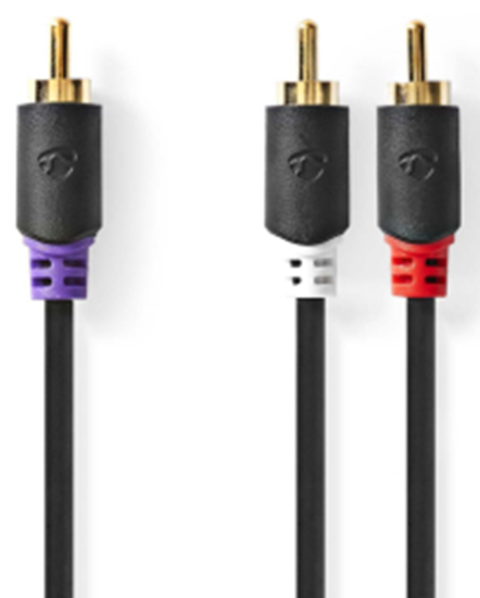 Picture of Kabelis Nedis 1x RCA - 2x RCA Subwoofer 3m