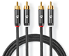 Picture of Kabelis Nedis 2x RCA - 2x RCA 1m