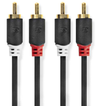 Attēls no Kabelis Nedis 2x RCA - 2x RCA 3m