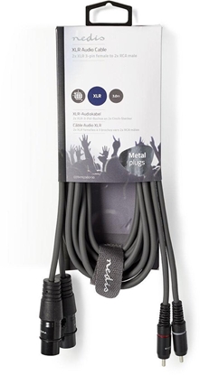 Picture of Kabelis Nedis 2x XLR F - 2x RCA M 3m
