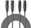 Изображение Kabelis Nedis 2x XLR M - 2x XLR F 3m