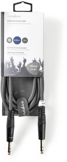 Picture of Kabelis Nedis 6.35mm - 6.35mm 3m Stereo