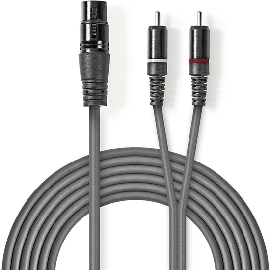 Изображение Kabelis Nedis XLR F - 2x RCA M 1.5m