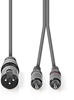 Picture of Kabelis Nedis XLR M - 2x RCA M 1.5m