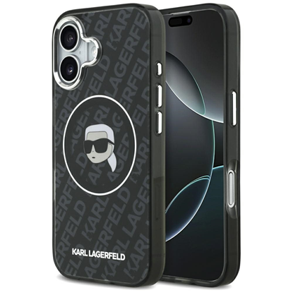 Attēls no Karl Lagerfeld Apple iPhone 17 Silicone case with Magsafe KL Head Logo Black