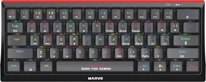 Picture of Klawiatura Marvo Marvo Hecate 61B, klawiatura US, do gry, mechaniczna rodzaj przewodowa (USB), czarna, RGB, niebieskie przeczniki