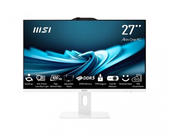 Изображение Komputer MSI MSI AIO PRO AP272P 14M-606XEU, Intel Core i5-14400, Chipset H610, 27" LCD, 1x 8GB DDR5, 512GB SSD, Wi-Fi, BT, Bez OS, bí